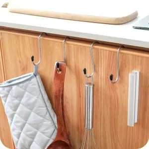 Kitchen Bathroom Storage Organizer Steel Hooks With Rubber Ends